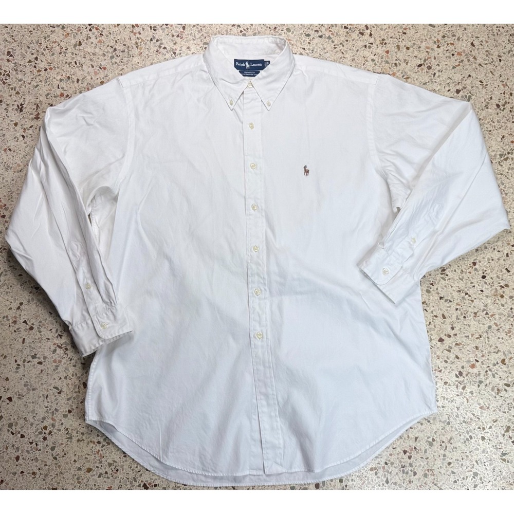 Ralph Lauren Yarmouth Men's 100% Cotton Pinpoint Button Down Oxford Size 17-35